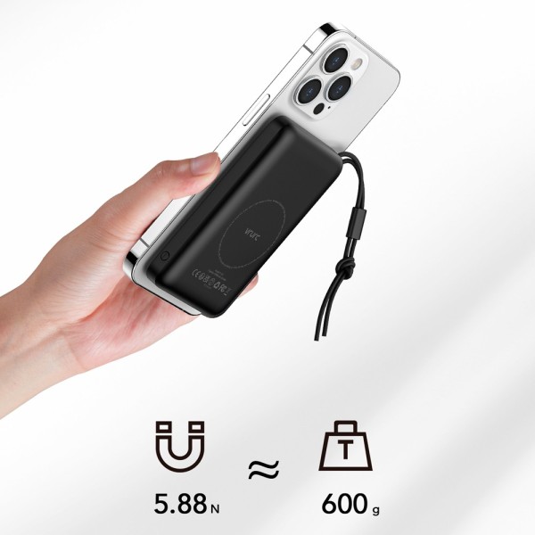Acquista VEGER VG-W1151-B VEGER Power bank magnetica e wireless - Capacità 10000mAh - Ingressi USB-C, Lightning - Uscite USB