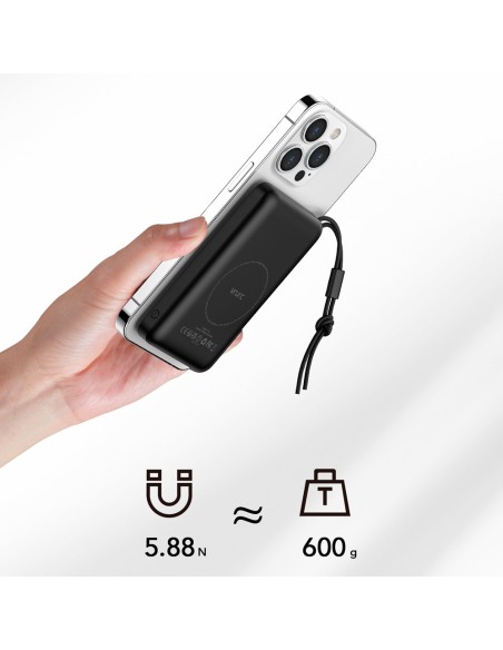 Kaufen VEGER VG-W1151-B VEGER magnetische und kabellose Powerbank – Kapazität 10000 mAh – USB-C-, Lightning-Eingänge – USB-Ausgä