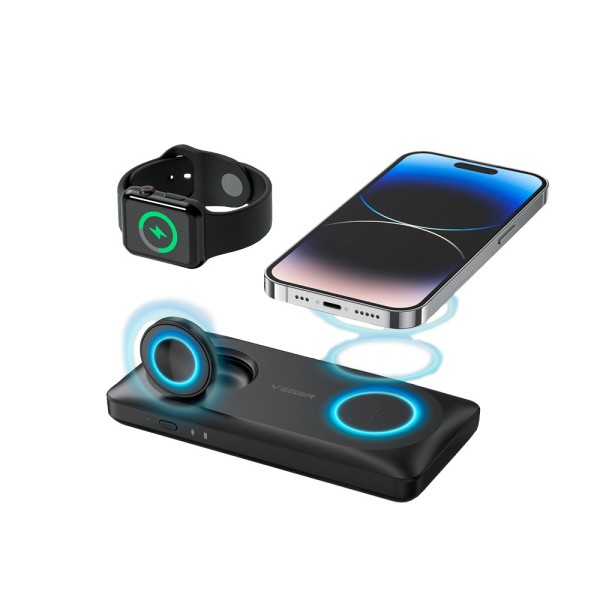Acquista VEGER VG-W1156 VEGER Power bank magnetico e wireless - Capacità 10000mAh - Ingressi 2x USB-C, Lightning - Uscite U