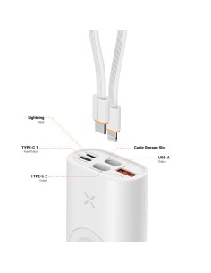 Kaufen VEGER VG-W1162S VEGER Mini-Powerbank mit LED-Ladeanzeige – Kapazität 10000 mAh – Eingänge USB-C, Lightning – Ausgänge 2x  2