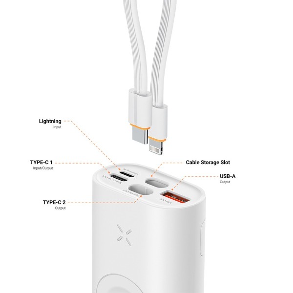 Acquista VEGER VG-W1162S VEGER Mini power bank con LED di ricarica - Capacità 10000mAh - Ingressi USB-C, Lightning - Uscite 2x U