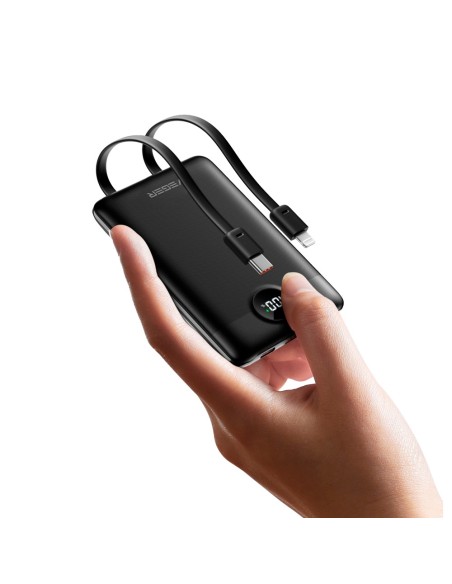 Kaufen VEGER VG-W1170 VEGER Powerbank mit LCD-Display – Kapazität 10000 mAh – Eingänge: Lightning, USB-C, USB-C-Kabel – Ausgänge