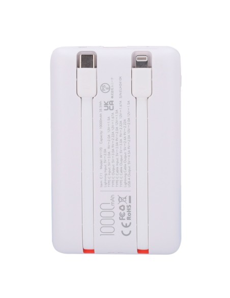 Comprar VEGER VG-W1170-W VEGER Power bank con pantalla LCD - Capacidad 10000mAh - Entradas Lightning, USB-C, Cable USB-C - Salid