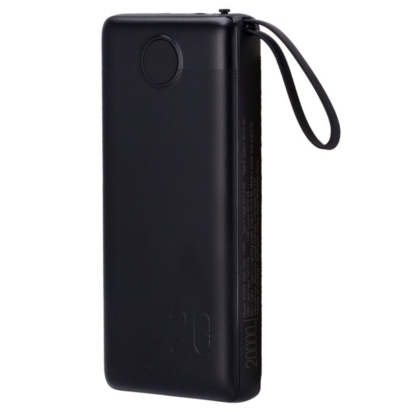 Veger VG-W2059 Veger Power Bank - 20000mah Capacidade - USB-C e USB-A - USB-A - Peles e Cabos incluídos - Cabos 