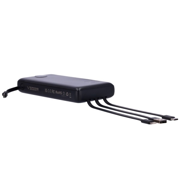Acheter VEGER VG-W2059 Veger Power Bank – Capacité 20000 mAh – Entrées USB-C et câble USB-A – Sorties USB-A et câbles inclus