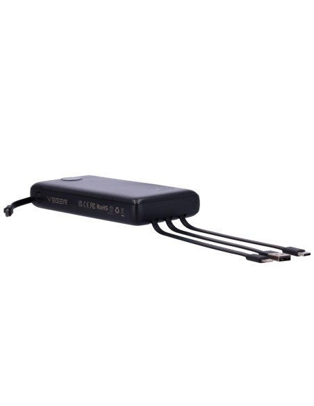 Acquista VEGER VG-W2059 Veger Power Bank - Capacità 20000mAh - Ingressi USB-C e cavo USB-A - Uscite USB-A e cavi inclusi