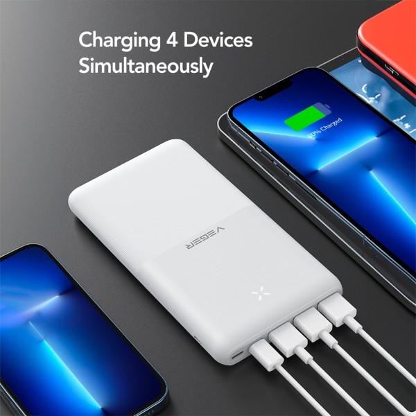 Kaufen VEGER VG-W2060 VEGER Powerbank mit Lade-LEDs – Kapazität 20000 mAh – USB-C-, Micro-USB- und Lightning-Eingänge – Ausgänge