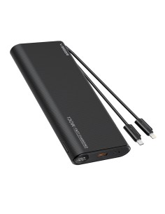 Banco de energia VG-W2503-T130 Veger com tela LCD - Capacidade de 25000mAh - Entradas USB-C e cabos integrados - Saídas USB-C,