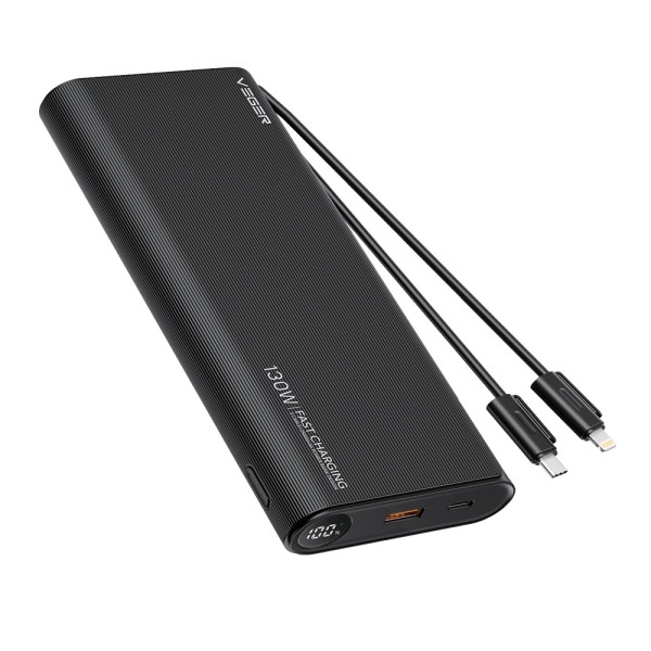 Comprar VEGER VG-W2503-T130 VEGER Power bank con pantalla LCD - Capacidad 25000mAh - Entradas USB-C y Cables Integrados - Salida