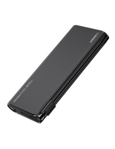 Banco de energia VG-W2503-T130 Veger com tela LCD - Capacidade de 25000mAh - Entradas USB-C e cabos integrados - Saídas USB-C, 2