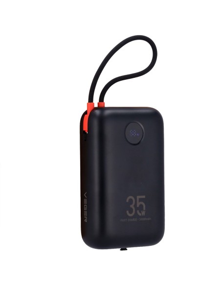 Veger VG-W3018 Veger Power Bank - 30000mAh Capacidade - Entradas USB-C e cabo USB-C - Saídas USB-C, USB-A e Cabos incluídos - 