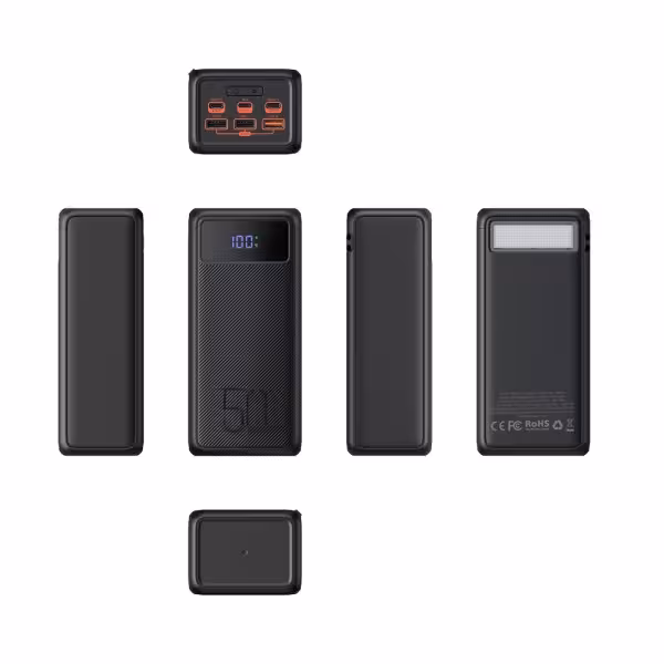 Kaufen VEGER VG-W5001 VEGER Powerbank mit LCD-Display – Kapazität 50000mAh – Eingänge USB‑C, Micro‑USB, Lightning – Ausgänge U