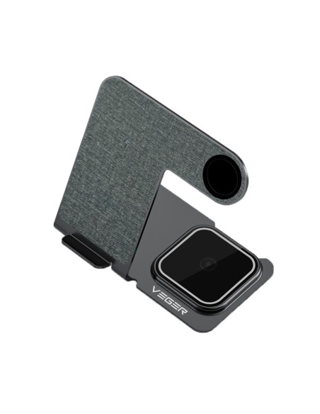 Comprar VEGER VG-Y9 Cargador inalámbrico VEGER - Potencia 15W - Entrada USB-C - Carga rápida - Salidas: Smartphone, Airpods y Ap