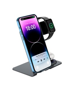 Veger VG-Y9 Carregador Sem Fio Veger - Potência 15W - Entrada USB-C - Carregamento rápido - Saídas: Smartphone, Airpods e Apple  2