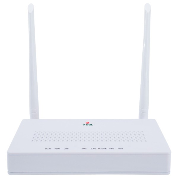 VSOL VSOL-HG325N V-Sol Router Ont Wi-Fi 4 - 1x Pon 4x LAN RJ45 10/100 / 1000Mbps 1x RJ11 - 802.11 B / G / N - Ideal para FTTH do