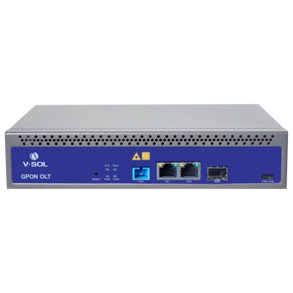 VSOL VSOL-V1600GS-F V-Sol Single Pon GPON OLT - 2 portas RJ45 10/100/1000 Mbps + 1 Porta SFP + 1 / 10Gigabit - até 128 ont 