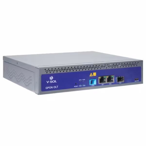 Comprar V-SOL VSOL-V1600GS-F V-SOL Single Pon Gpon OLT  - 2 Puertos RJ45 10/100/1000 Mbps + 1 Puerto SFP+ 1/10Gigabit - Hasta 12