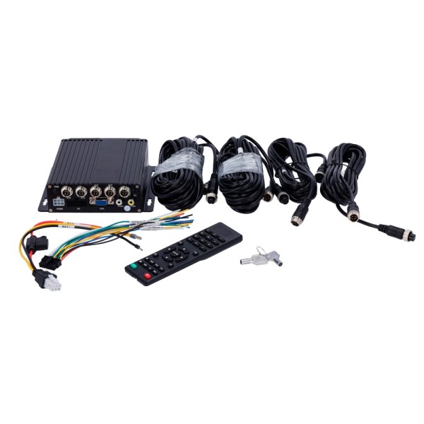 OEM VW-9034S-4CH MDVR Basic 4 canais AHD 1080P - Gravação de cartão SD - M12 Conectores de 4 pinos - 4 Entradas de alarme e 2 s