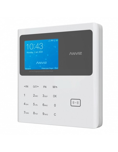 ANVIZ W1C-PRO Presença Control - EM E PIN CARTÃO - 10.000 usuários | 100.000 registros - TCP / IP e USB - 2.8 & quot TFT | 8 mes