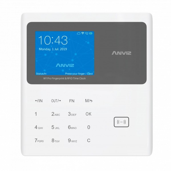 ANVIZ W1C-PRO Presença Control - EM E PIN CARTÃO - 10.000 usuários | 100.000 registros - TCP / IP e USB - 2.8 & quot TFT | 8 mes