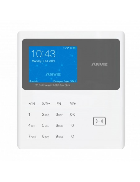 Comprar ANVIZ W1C-PRO Control de presencia - Tarjeta EM y PIN  - 10.000 usuarios | 100.000 registros - TCP/IP y USB - 2.8" 