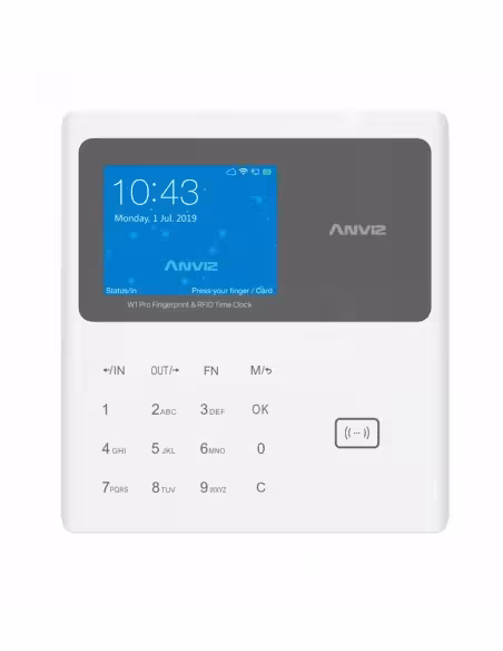 Kaufen ANVIZ W1C-PRO Zeiterfassungsgerät – EM-Karte und PIN – 10.000 Benutzer | 100.000 Datensätze – TCP/IP und USB – 2,8"