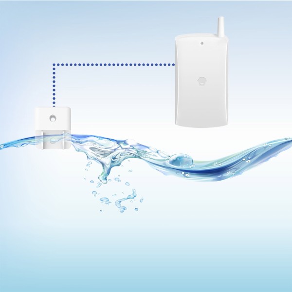 Kaufen CHUANGO WI-210 Überschwemmungsmelder – kabellos – externe Antenne – LED-Anzeige für niedrigen Batteriestand – kabelgebund