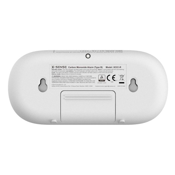 Comprar X-SENSE XC01-WR Detector de CO autónomo X-Sense - Permite conectar 24 detectores por RF 868MHz - Duración de la batería 