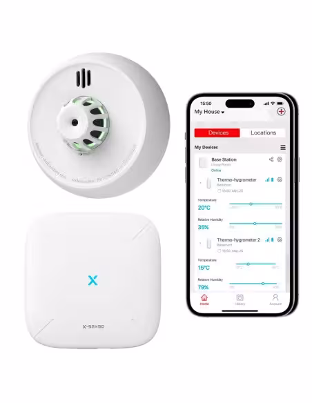 Kaufen X-SENSE XH02-M autonomer Wärmemelder X-Sense – Verbindung mit HUB SBS50 zur Kommunikation per App – Genehmigung