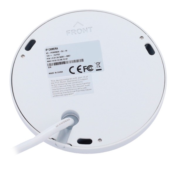 X-Security XS-IPDM360A-5U-AI X-Security Fisheye Wizmind - IP 5 Megapixel Camera - 1 / 2.7 CMOS progressivos - lente 1,4 mm | - F