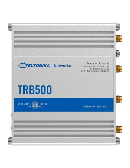 Teltonika-TK-TRB500-TELTONIKA Gateway 5G Industrial - 5G Sub-6GHZ SA / NSA - Compatível com 4G / 3G - RJ45 10/100 / 1000Mbps - 