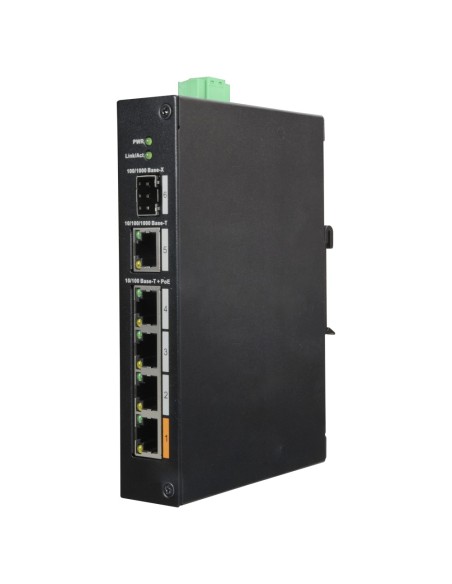Dahua XS-SW0604HPoe-F-60-Din Switch PoE X-Security - 4 portas PoE +1 SFP +1 Uplink Gigabit - Velocidade 10/100/1000 Mbps - 60w 