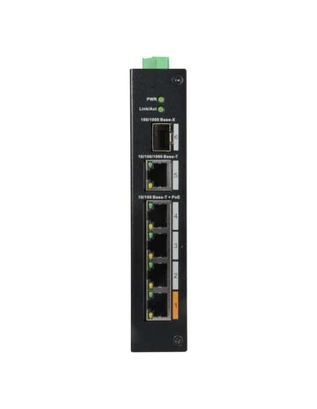 Dahua XS-SW0604HPoe-F-60-Din Switch PoE X-Security - 4 portas PoE +1 SFP +1 Uplink Gigabit - Velocidade 10/100/1000 Mbps - 60w 