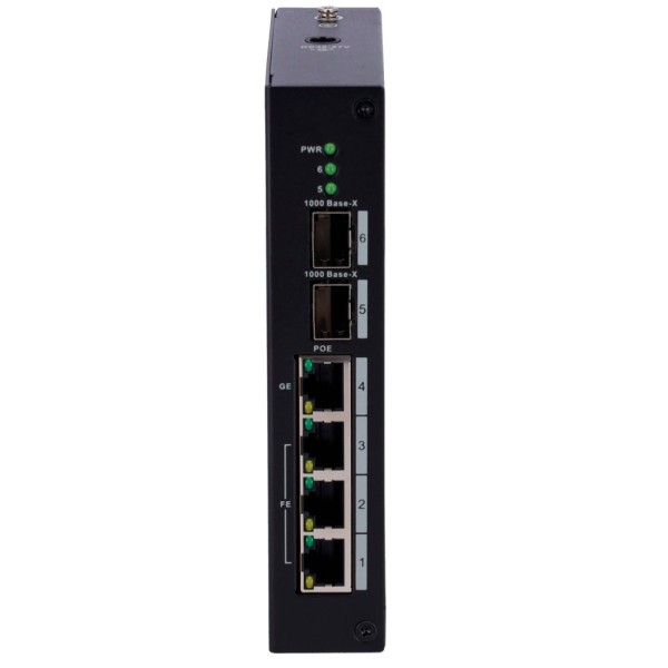 X-Security XS-SW0604PIXOE-MF-120-DIN Switch PoE X-Security - 3 portas Fe + 1GE + 2 SFP GE - porta 60W Porta 4 / 30W 1-3 / maxi