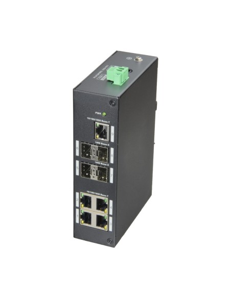 X-Security XS-SW09-GF-DIN Switch X-Security - 5 portas RJ-45 - 4 portas SFP Gigabit - Velocidade 10/100/1000 Mbps - Suporte