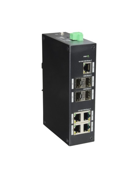 X-Security XS-SW09-GF-DIN Switch X-Security - 5 portas RJ-45 - 4 portas SFP Gigabit - Velocidade 10/100/1000 Mbps - Suporte