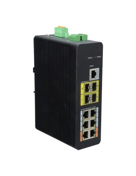 X-Security XS-SW1006HPoE-MFG-120-DIN Switch HPOE X-Security - 6 portas PoE (RJ45) + 4 Porta de uplink (SFP) - Velocidade 10/100 