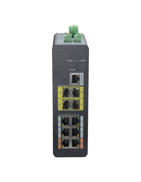Comprar X-SECURITY XS-SW1006HIPOE-MFG-120-DIN Switch HiPoE X-Security - 6 puertos PoE (RJ45) + 4 puerto Uplink (SFP) - Velocidad