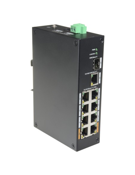 X-Security XS-SW1008POE-96-DIN SHEW SHEW X-Security - 8 portas PoE + 1 UPLINK RJ45 - Velocidade 10/100 Mbps - Potência 30 W por