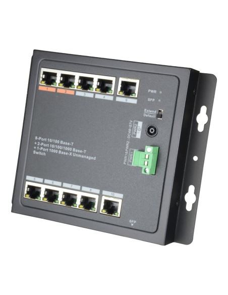 Kaufen X-SECURITY XS-SW1108HIPOE-96DIN HiPoE-Switch von X-Security – 8 Ports PoE + 2 Uplink (RJ45) + 1 Uplink (SFP) – 8x 10/100 