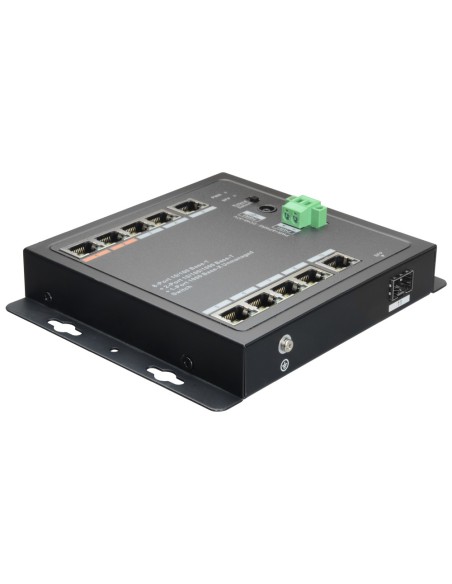 X-Security XS-SW1108Indoe-96Din Switch Hipoe X-Security - 8 POE + 2 portas de uplink (RJ45) + 1 Uplink (SFP) - 8x 10 / 100Mbps +