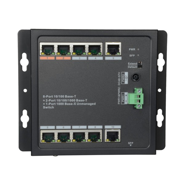 Comprar X-SECURITY XS-SW1108HIPOE-96DIN Switch HiPoE X-Security - 8 puertos PoE + 2 Uplink (RJ45) + 1 Uplink (SFP) - 8x 10/100Mb