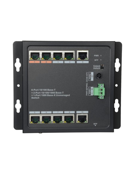 X-Security XS-SW1108Indoe-96Din Switch Hipoe X-Security - 8 POE + 2 portas de uplink (RJ45) + 1 Uplink (SFP) - 8x 10 / 100Mbps +