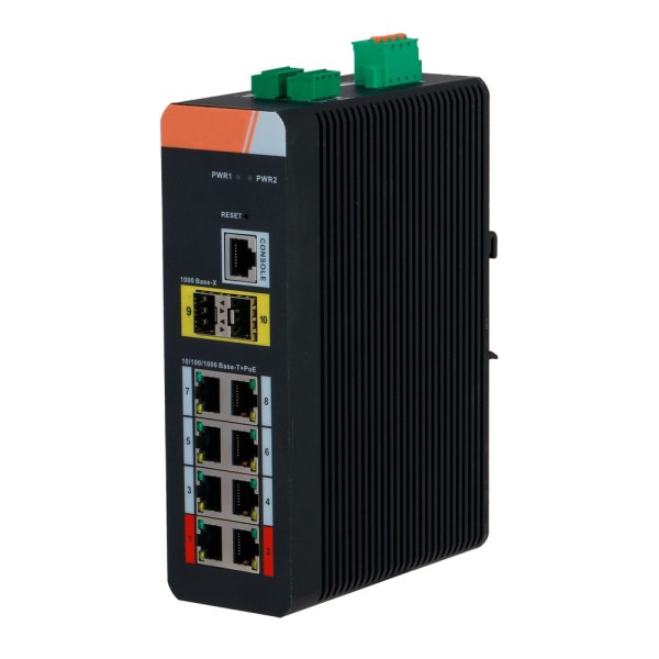 Acquistare X-SECURITY XS-SWI1008HIPOE-MGF-120-DIN Switch gestito industriale L2 X-Security - 10 porte totali (8 PoE GE / 2 Uplin