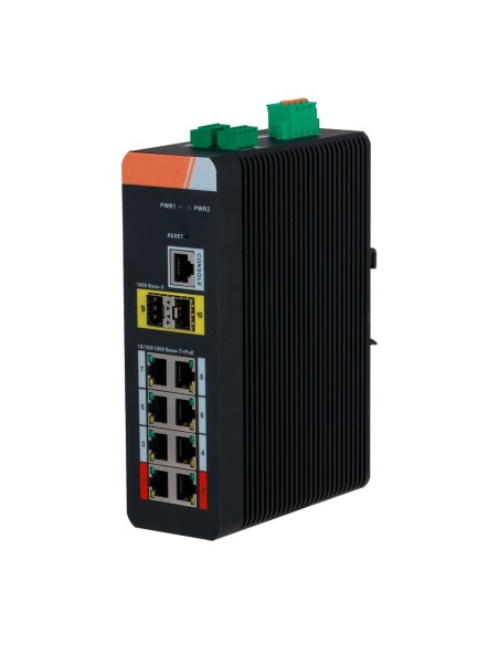 Comprar X-SECURITY XS-SWI1008HIPOE-MGF-120-DIN Switch PoE X-Security Carril DIN - 8 puertos PoE RJ45 + 2  puertos SFP - Velocida