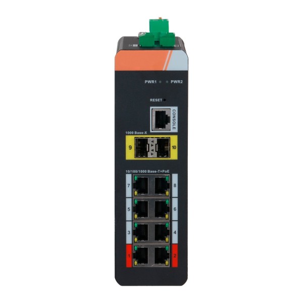 X-Security XS-SWI1008MIXOE-MGF-120-DIN SHIFT POE X-Security DIN Rail - 8 portas POE RJ45 + 2 portas SFP - Velocidade 10/100 /