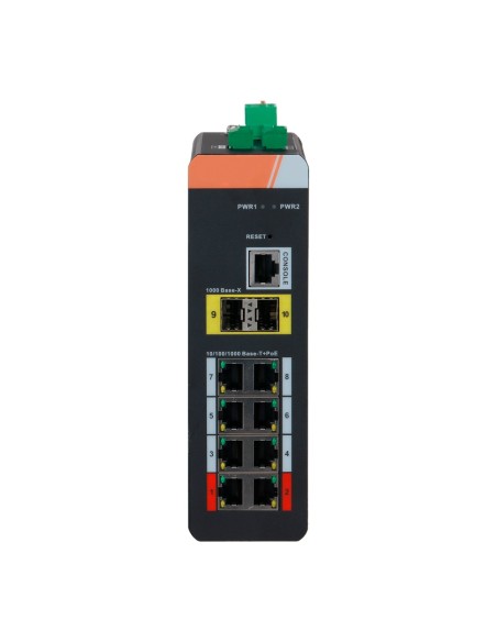 Comprar X-SECURITY XS-SWI1008HIPOE-MGF-120-DIN Switch PoE X-Security Carril DIN - 8 puertos PoE RJ45 + 2  puertos SFP - Velocida