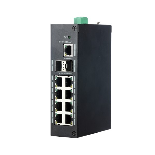 X-Security XS-SWI1100-GDIN Switch Industrial X-Security - 9 Portas RJ45 + 2 Port Alta-ligação (SFP) - Velocidade 10/100/1000 Mbp