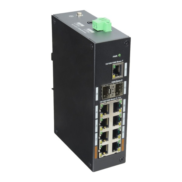 Kaufen X-SECURITY XS-SWI1108HIPOE-G120DIN Industrie-Switch X-Security – 8 RJ45-Ports + 2 SFP-Ports + 1 RJ45-Port – Geschw.
