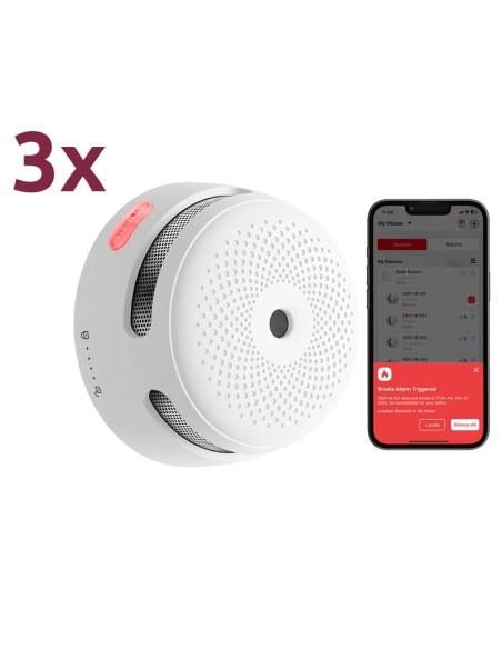 Acheter X-SENSE XS01-M-3PACK Pack de 3 mini détecteurs de fumée autonomes X-Sense - Connexion avec le HUB SBS50 pour la communic